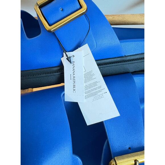 New Banana Republic Electric Blue Double Strap Buckle Sandal 9us Resort Wear - Picture 5 of 8